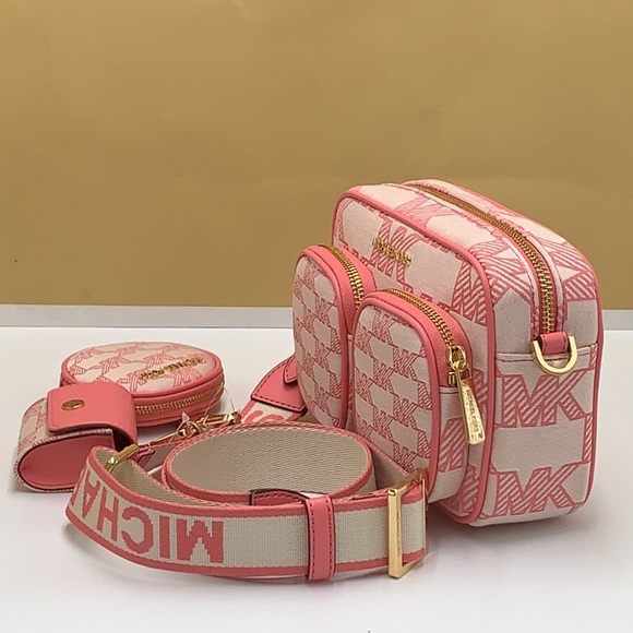 MICHAEL MICHAEL KORS JET SET CROSSBODY BAG TECH ATTACHED HANDBAG PURSE 
Tea Rose - Picture 10 of 16